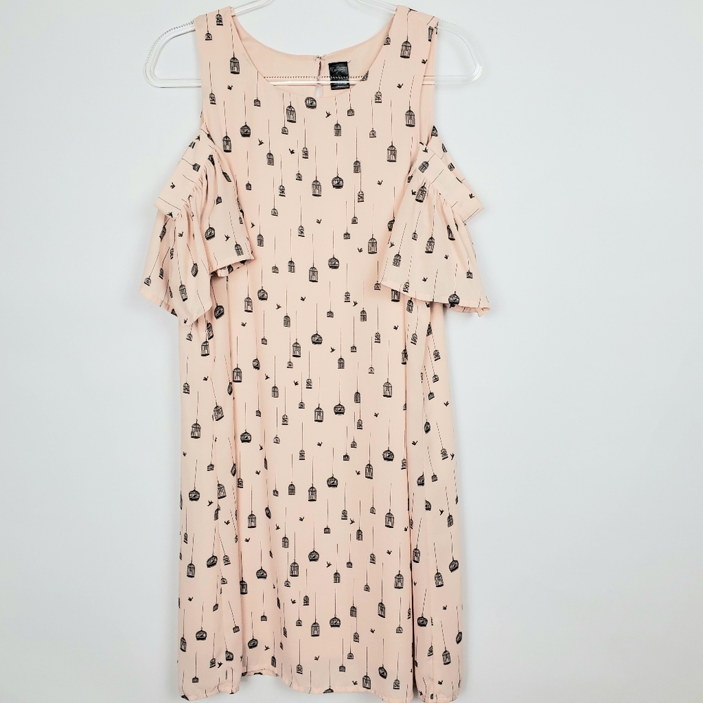 City Streets pink birdcage cold shoulder size 14